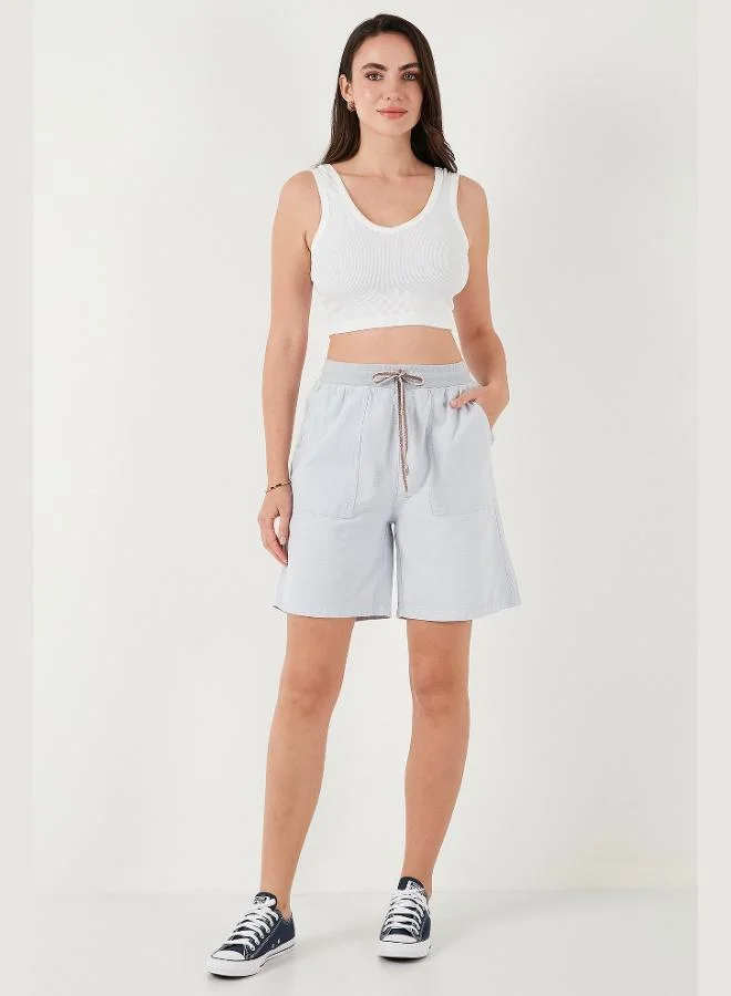 Lela Lela Cotton Relaxed Fit High Waist Pocket Mini Shorts Women's SHORTS 668YP5384