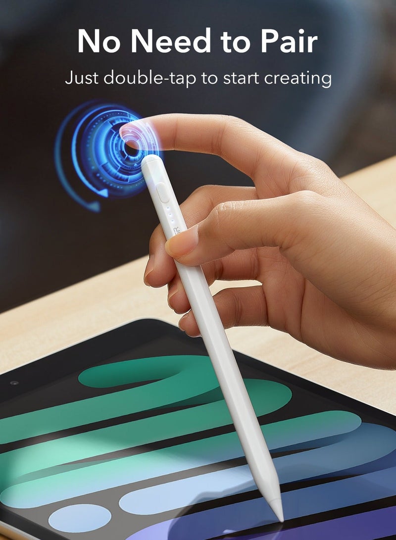 ESR Digital Pencil White ESR Stylus Pen for iPad with Tilt Sensitivity, iPad Stylus Pencil for Apple iPad 9/8/7/6, iPad Pro 11, iPad Pro 12.9, iPad Mini 6/5, and iPad Air 5/4/3, Palm Rejection, Magn - Image 2