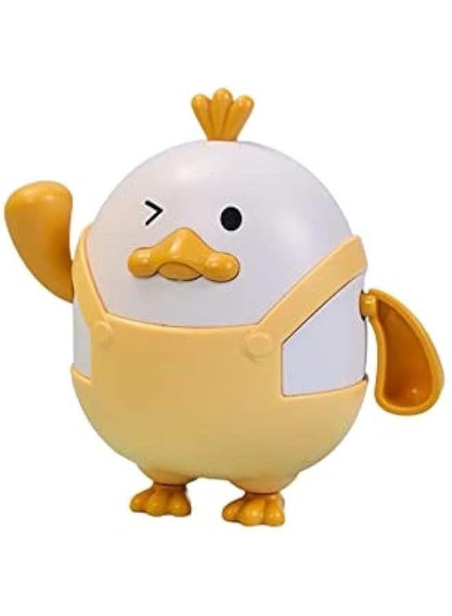 Pull & Go Duck Bath Toy, Funny Duckling Toy Wind-up Tub Jumpsuit Bathtub Swimming Goggles Water Boat for Boys and Girls (2-Yellow)  - Image 1