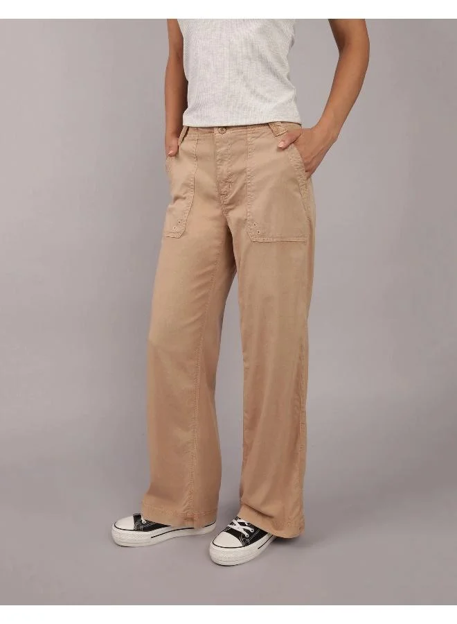 American Eagle AE Dreamy Drape High-Waisted Baggy Wide-Leg Convertible Pant