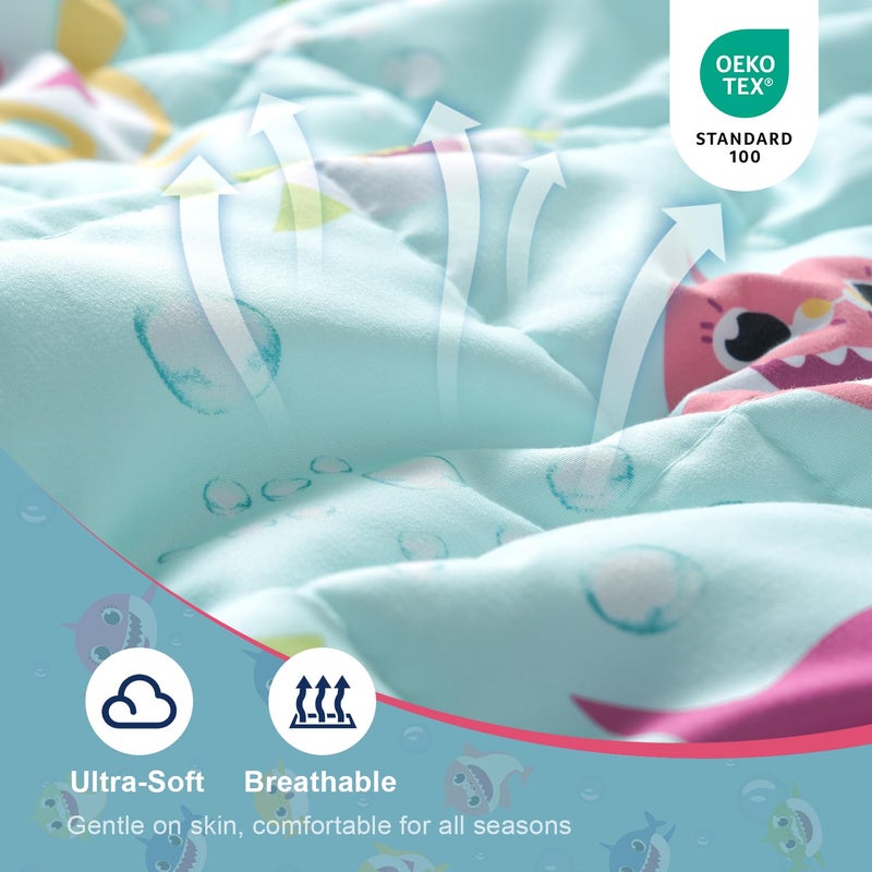 Kivik Weighted Lap Blanket 2 lbs  20"" x 30"" Green Shark Small Weighted Blankets  All-Season Breathable Cute Mini Weighted Lap Pad  Soft Heavy Throw Blanket for Travel  Calming & Sleep  Washable - Image 4