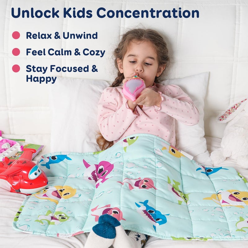 Kivik Weighted Lap Blanket 2 lbs  20"" x 30"" Green Shark Small Weighted Blankets  All-Season Breathable Cute Mini Weighted Lap Pad  Soft Heavy Throw Blanket for Travel  Calming & Sleep  Washable - Image 3