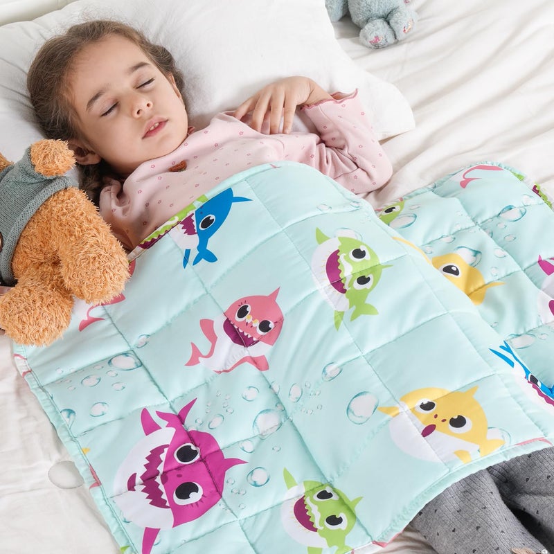 Kivik Weighted Lap Blanket 2 lbs  20"" x 30"" Green Shark Small Weighted Blankets  All-Season Breathable Cute Mini Weighted Lap Pad  Soft Heavy Throw Blanket for Travel  Calming & Sleep  Washable - Image 1