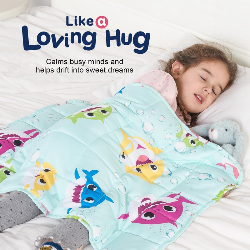 Kivik Weighted Lap Blanket 2 lbs  20"" x 30"" Green Shark Small Weighted Blankets  All-Season Breathable Cute Mini Weighted Lap Pad  Soft Heavy Throw Blanket for Travel  Calming & Sleep  Washable - Image 2