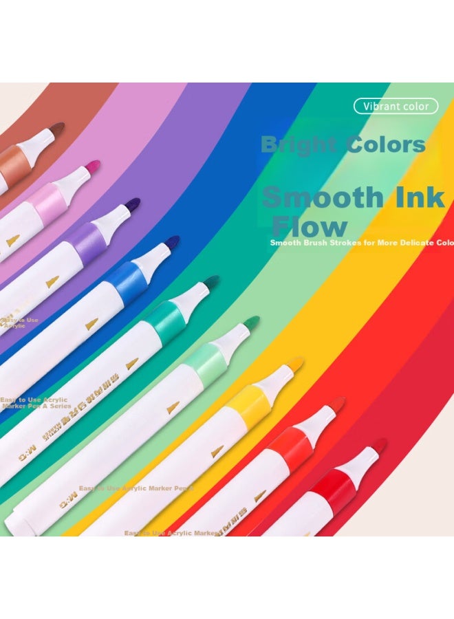 M.G M&G Acrylic Markers, Easy To Grip, Stackable, 48 Colors, With 6 Free Water-based Colors, Large Capacity, Non-translucent, Washable, Drawing Pens, Apmt80c4, 1 Box (with 1 Eraser Included) - Image 1