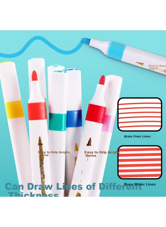 M.G M&G Acrylic Markers, Easy To Grip, Stackable, 48 Colors, With 6 Free Water-based Colors, Large Capacity, Non-translucent, Washable, Drawing Pens, Apmt80c4, 1 Box (with 1 Eraser Included) - Image 3