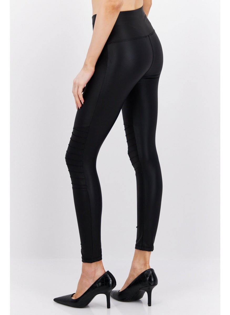 NEW LOOK - Women Petite Plain Faux Leather Leggings, Black - Image 1