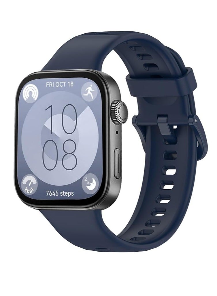 Silicone Bracelet for Huawei Watch Fit 3 Strap, Breathable Soft Silicone Sport Replacement Strap for Huawei Watch Fit 3 Band Women/Men, Adjustable Waterproof Sports Strap for Huawei Smartwatch Fit3