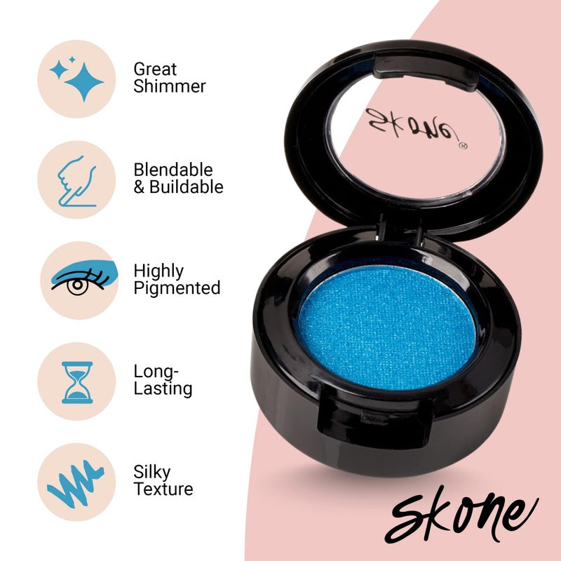 Skone Cosmetics Gems Eye Shadow, Highly Pigmented, Longwear Eye Makeup, Single Eyeshadow with Pro Shimmery Finish - Ultra-Blendable, Slightly Shimmer Shades - Blue Eyeshadow - Candles - Image 3
