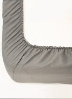 American Linen Double Plain Fitted Sheet with 2 Pillow Case 160 x 200 Cm Grey  - Image 3