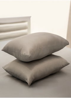 American Linen Double Plain Fitted Sheet with 2 Pillow Case 160 x 200 Cm Grey  - Image 4