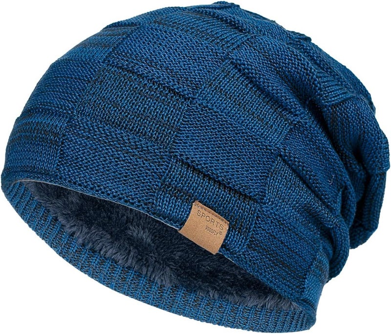 Vgogfly Slouchy Beanie for Men Winter Hats for Guys Cool Beanies Mens Lined Knit Warm Thick Skully Stocking Binie Hat - Image 1