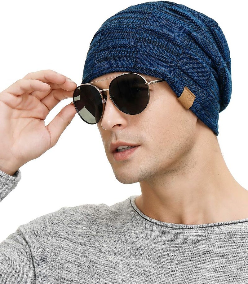 Vgogfly Slouchy Beanie for Men Winter Hats for Guys Cool Beanies Mens Lined Knit Warm Thick Skully Stocking Binie Hat - Image 4