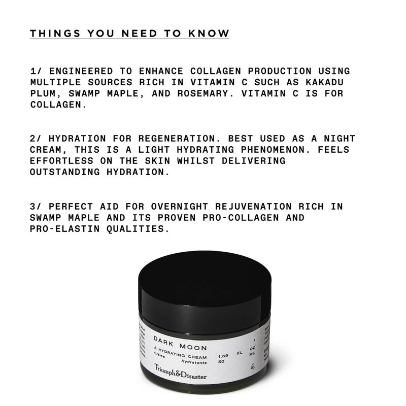 TRIUMPH & DISASTER | Dark Moon Hydrating Cream | Face Moisturizer - Night Cream for Men, 1.7 oz - Image 2