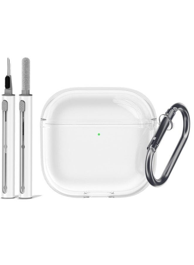 كينسو غطاء حماية ناعم من TPU لسماعات AirPods 4 مع مجموعة تنظيف وسلسلة مفاتيح (شفاف) - Image 1