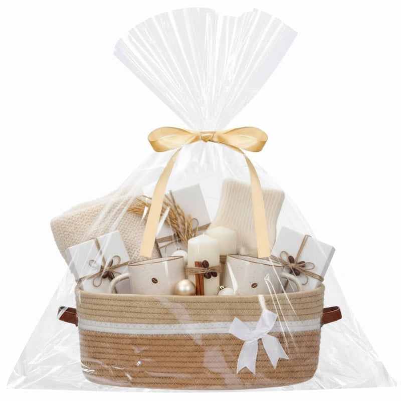 Colingmill 2026 Graduation Large Woven Basket for Gifts Empty Set with Gift Bags and Ribbon Gift Baskets and Wrapping Set Storage 14x 10x 55 Decorative Box for Class of 2026 GraduationYellow - Image 2
