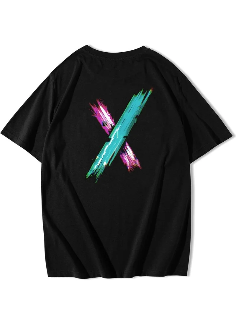 BRZ Collection Unisex Oversize Back Printed Electric x Logo T-Shirt