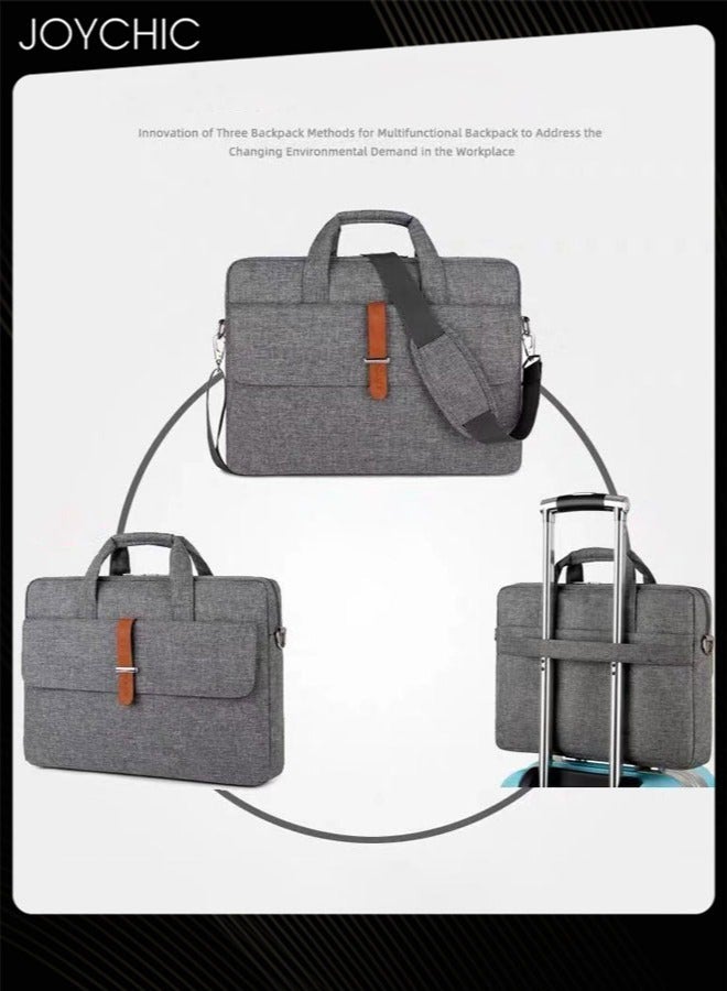 Joychic Brief Bussiness Office Laptop Bag Large Capacity Briefcase Shoulder Bag Messenger Bag Computer and Tablet Carrying Case for Men and Women Work School Travel Grey - Image 4