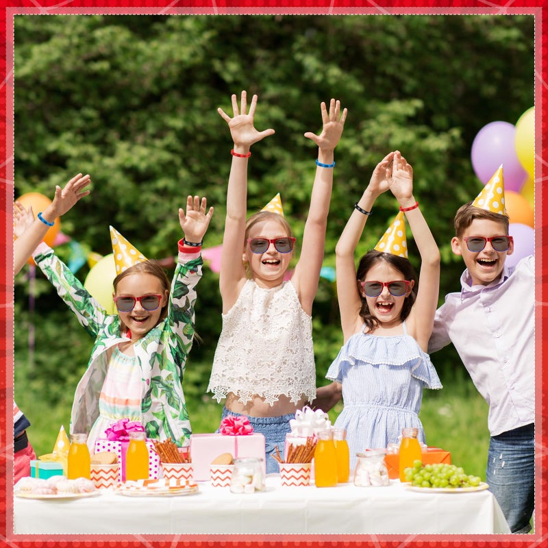 Kingdder 24 Pcs Spider Web Sunglasses and Silicone Wristbands Bracelets Spider Birthday Theme Party Favors Black Red Blue Party Decorations Supplies Gifts(Classic) - Image 5