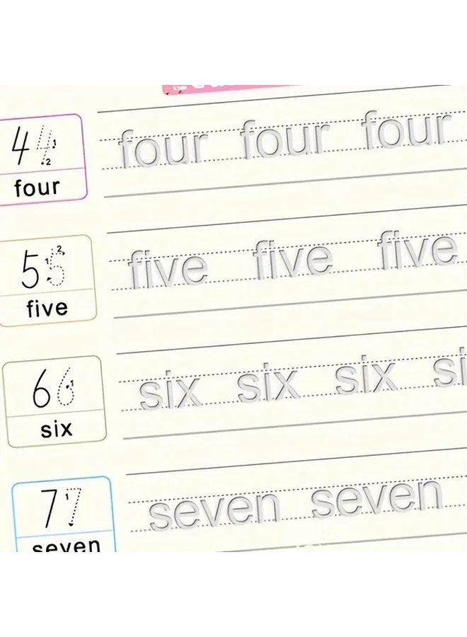 4 قطع من كتب التدرب على الكتابة القابلة لإعادة الاستخدام للأطفال من سن 3-6 سنوات مع قلم - Image 2