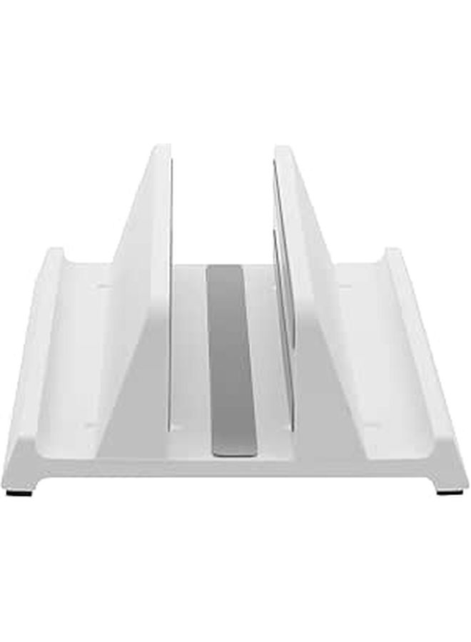 Adjustable White ABS Vertical Laptop Tablet Stand Universal Desk Rack for Office Home - Image 1