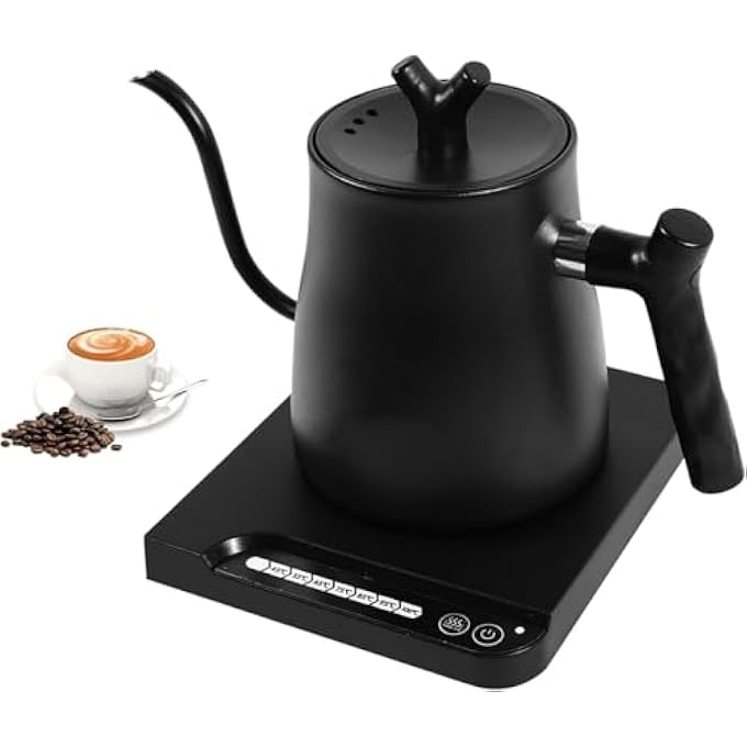 HASTHIP Electric Temperature Control Gooseneck Kettle 1L Coffee Tea Brewing Stainless Steel Inner Lid And Bottom 7 Temperature Button 1000W Rapid Heating For Pour Over Coffee Brew Tea - Image 2