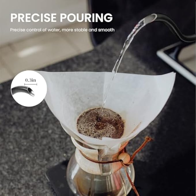 HASTHIP Electric Temperature Control Gooseneck Kettle 1L Coffee Tea Brewing Stainless Steel Inner Lid And Bottom 7 Temperature Button 1000W Rapid Heating For Pour Over Coffee Brew Tea - Image 5
