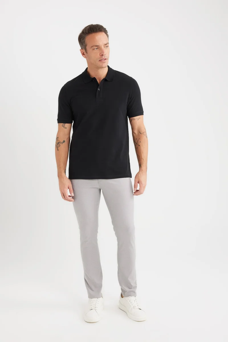 ديفاكتو Regular Fit Basic Pique Polo T-Shirt