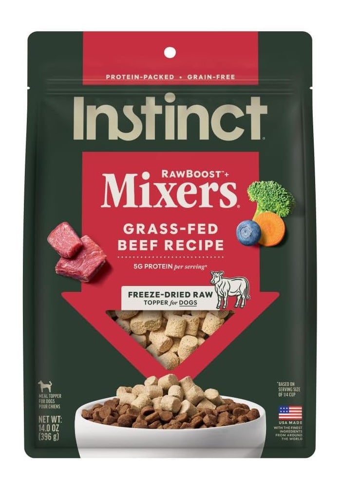 REF. Instinct Raw Boost Mixers Beef Freeze Dried Dog Food Topper - 14OZ - Image 1