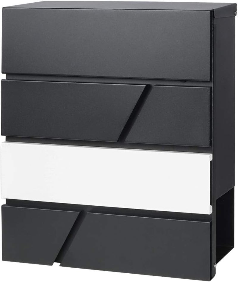 Parrency Lockable Mailboxes with Keys,Outdoor Wall Mounted Mail Box with Large Capacity,14 3/10" x 4 1/10" x 13",White - Image 1