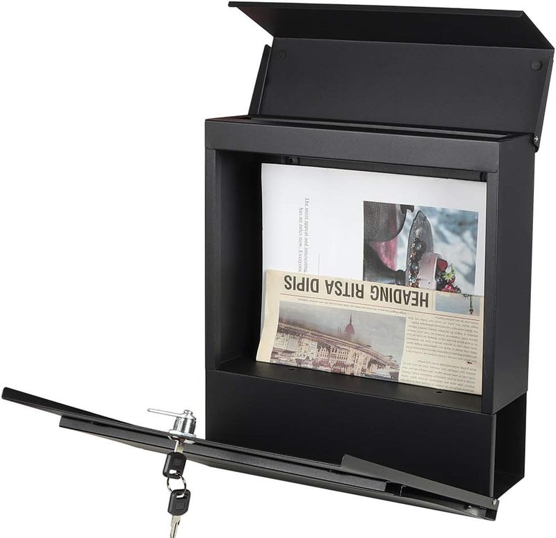 Parrency Lockable Mailboxes with Keys,Outdoor Wall Mounted Mail Box with Large Capacity,14 3/10" x 4 1/10" x 13",White - Image 2