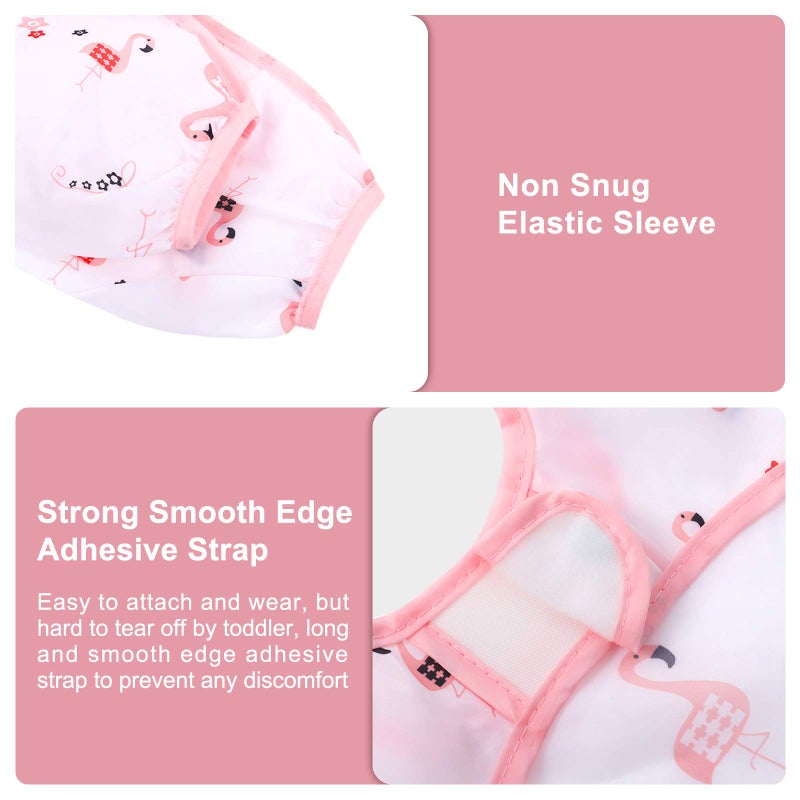 accmor أكمور 4 عبوات من المرايل ذات الأكمام الطويلة، مريلة مائية للأطفال من 6-24 شهرًا - Image 2