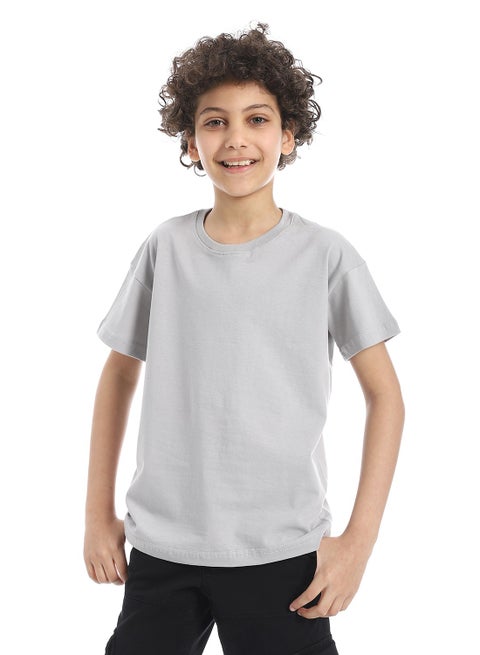 Boys Oversized short sleeves t-shirt_Light grey