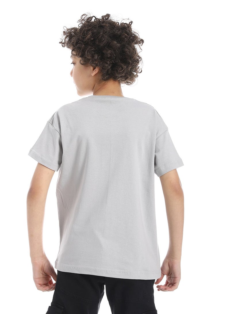 Andora Boys Oversized short sleeves t-shirt_Light grey - Image 3