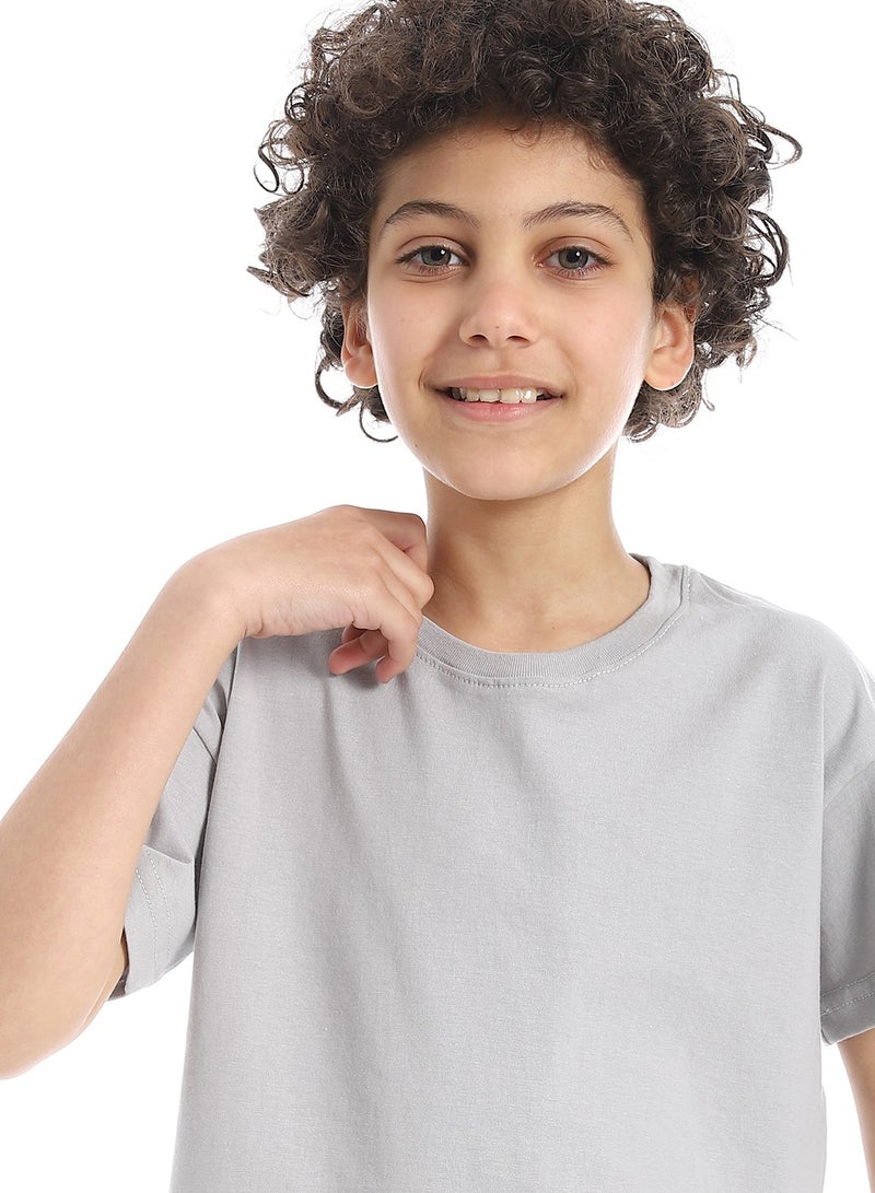 Andora Boys Oversized short sleeves t-shirt_Light grey - Image 4