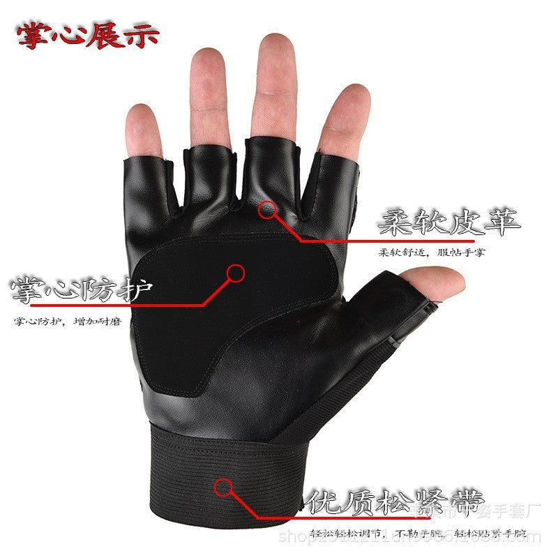 Summer Half-Finger Riding Gloves Men'S Non-Slip Wear-Resistant Palm Thickened Breathable Sports Fitness Motorcycle Half-Finger Gloves Women - Image 4