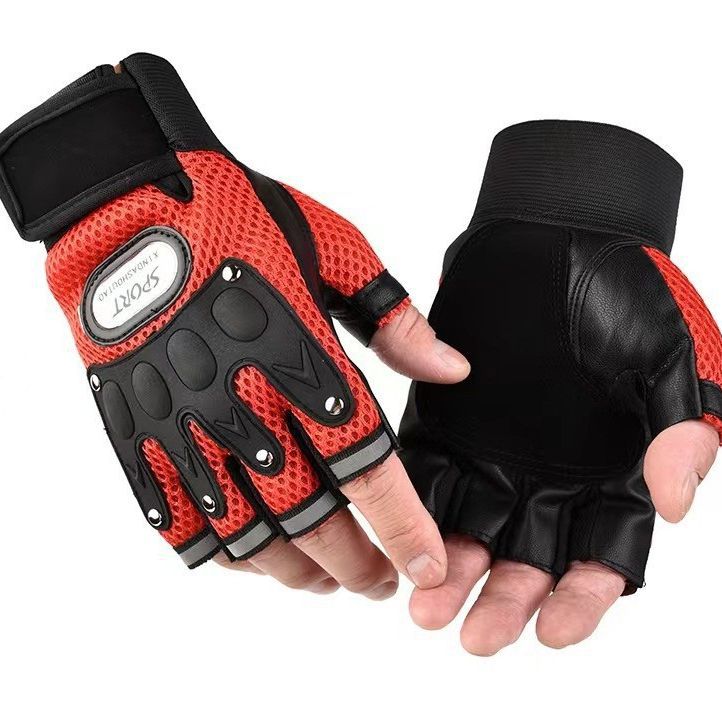 Summer Half-Finger Riding Gloves Men'S Non-Slip Wear-Resistant Palm Thickened Breathable Sports Fitness Motorcycle Half-Finger Gloves Women - Image 5