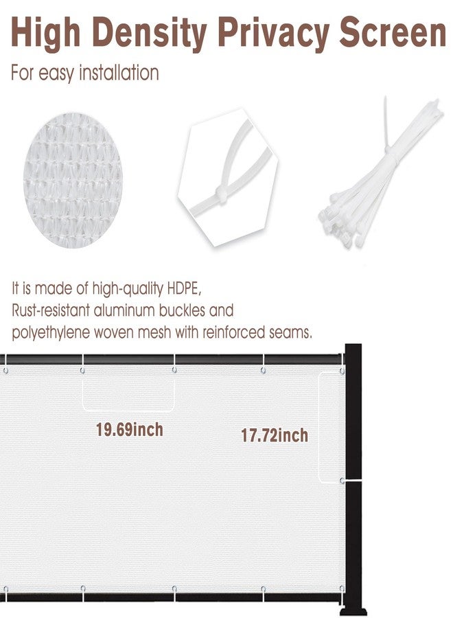 SUNNY GUARD 3FTx16FT Milky White Balcony Privacy Screen Fence Apartments Railing Cover Heavy Duty Mesh Windscreen for Outdoor, Deck，Backyard,Patio - Image 4