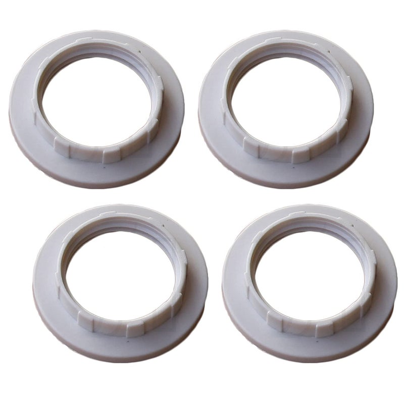 E14 Lamp Shade Collar RingsJNXQWE Light Socket RingE14 E12 Lock Socket Replacement Adapter Ring with Inner Diameter of 11Inches28mm Retainer Rings for Light Fixture 4 White