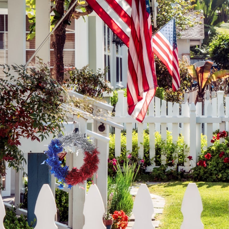 Gate Wreath for Independence Day Decor, Durable PET Material, Indoor Outdoor Use - Image 5