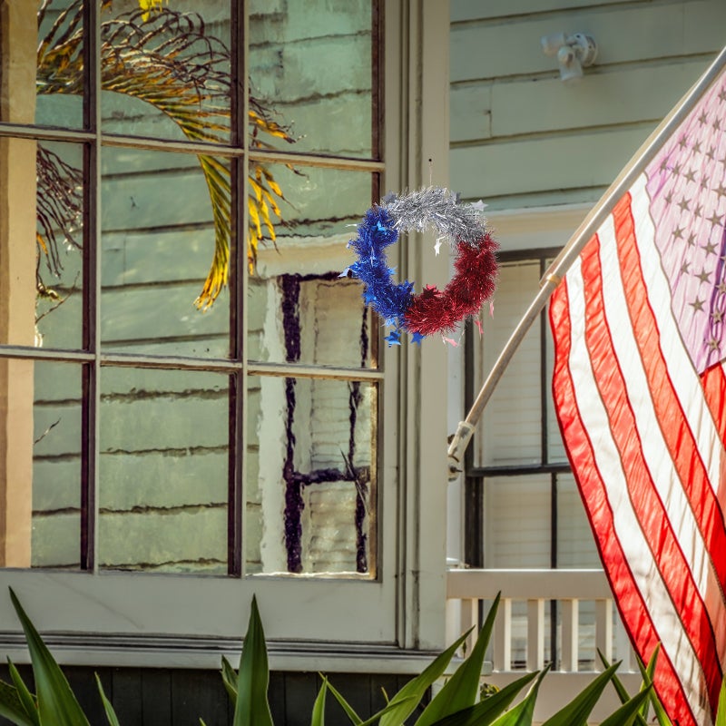 Gate Wreath for Independence Day Decor, Durable PET Material, Indoor Outdoor Use - Image 4