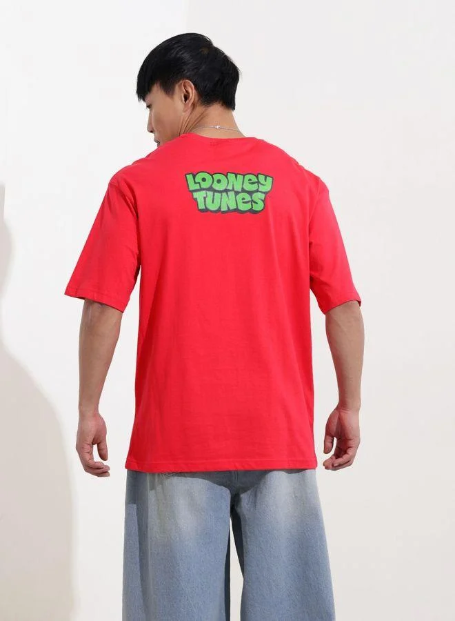 ذا انديان كراج كو Men Boxy Fit Bugs Bunny Printed Crew Neck Half Sleeves T-Shirt