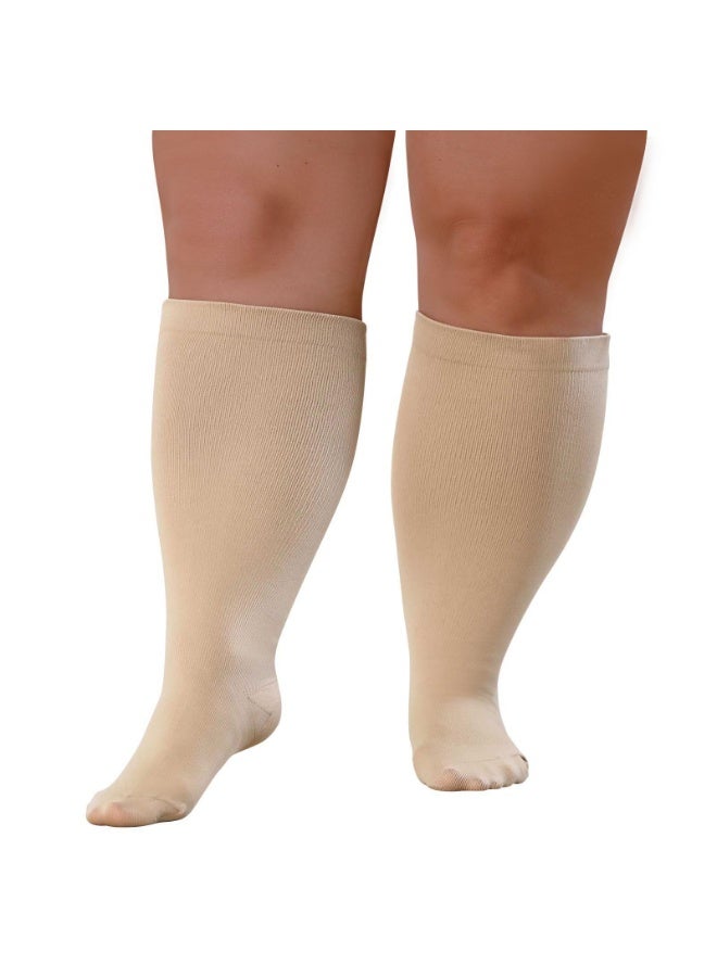 jaexest Plus Size Compression Socks for Men & Women, Wide Calf Compression Stockings (Up to 7X Large), 20-30 mmHg Compression Hose for Pregnancy, Travel, Running & Nurses - Image 1