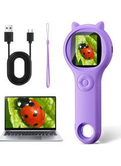 Generic Microscope for Kids Educational Toys Mini Pocket Handheld Digital Microscope for Toddlers Science Kit for Kids Birthday Gifts Toys for Girls Boys 3 4 5 6 7 8 9 10 Year Old(Purple)  - Image 1