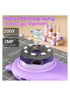Generic Microscope for Kids Educational Toys Mini Pocket Handheld Digital Microscope for Toddlers Science Kit for Kids Birthday Gifts Toys for Girls Boys 3 4 5 6 7 8 9 10 Year Old(Purple)  - Image 2