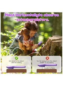 Generic Microscope for Kids Educational Toys Mini Pocket Handheld Digital Microscope for Toddlers Science Kit for Kids Birthday Gifts Toys for Girls Boys 3 4 5 6 7 8 9 10 Year Old(Purple)  - Image 5