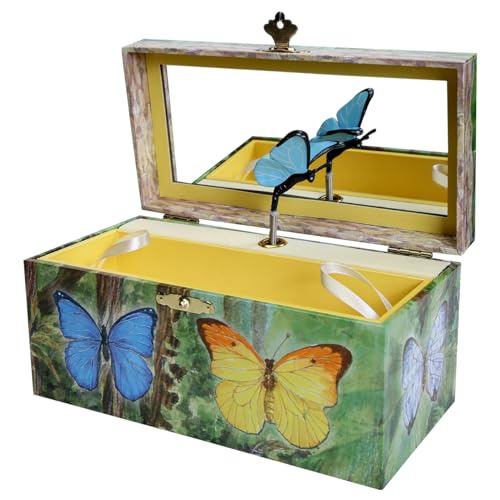Enchantmints Musical Butterfly Jewelry Box Spins to Music Oval Mirrior - Image 1