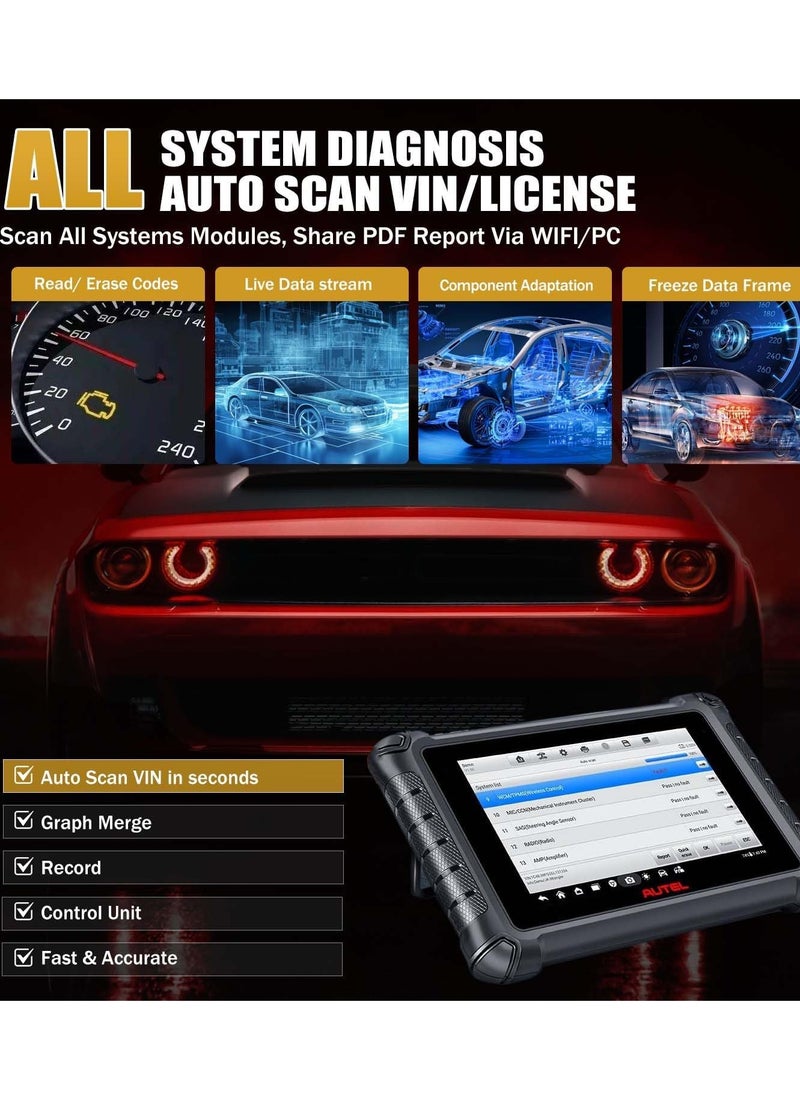 MaxiCheck MX900 with MV108 Bidirectional OBD2 Scanner Updated of MK900 MK808 MK808S MK808BT Android 11, 40+ Service Functions 8 inch All System Diagnostics Scan Tool