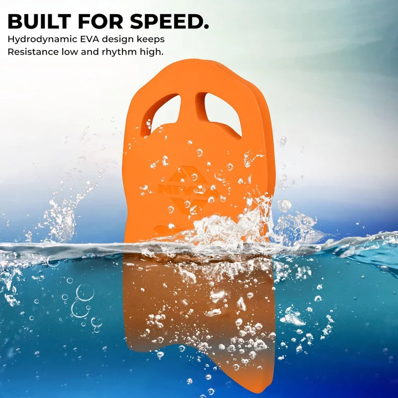 نيفيا Nivia SpeedBoard for Swimming - Kickboard for Beginners Training, Float Pad with All Holding Angles (Orange)