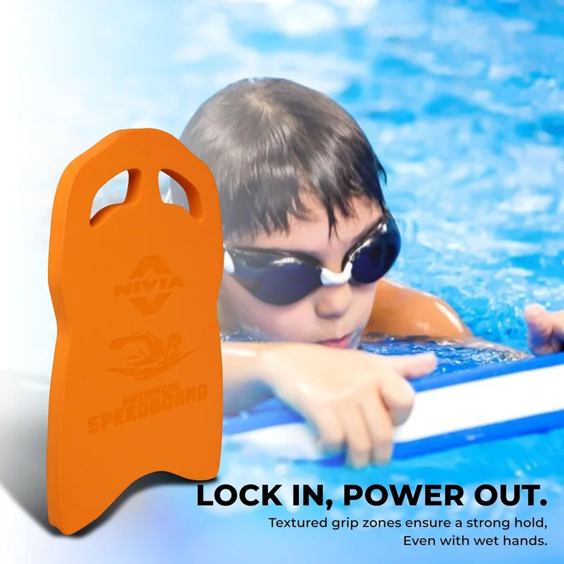 Nivia  Nivia SpeedBoard for Swimming - Kickboard for Beginners Training, Float Pad with All Holding Angles (Orange)  | Best Price UAE